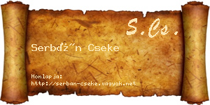 Serbán Cseke névjegykártya